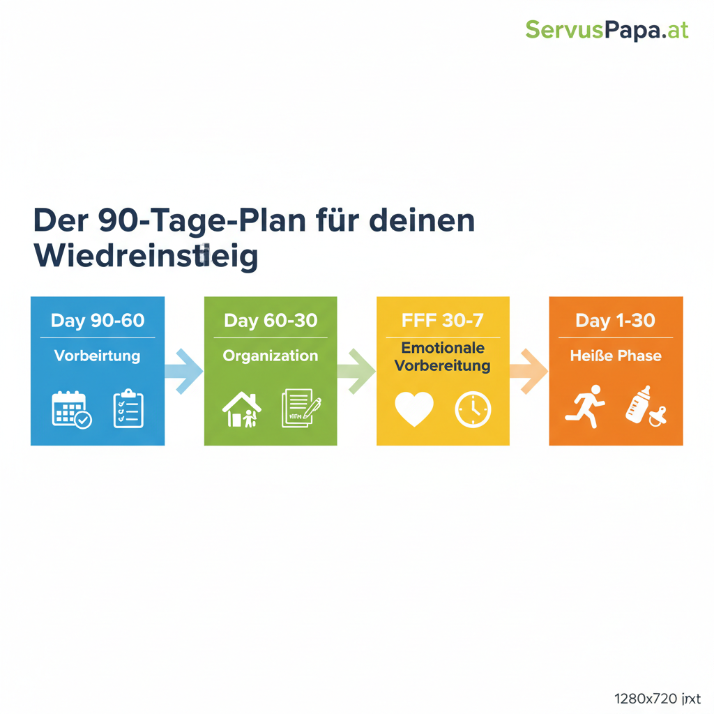 90-Tage-Timeline für den beruflichen Wiedereinstieg nach Elternzeit