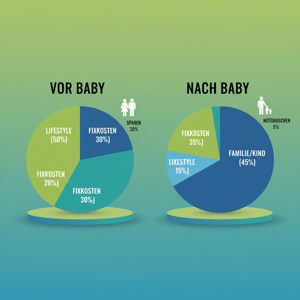 Budget-Vergleich vor und nach der Geburt