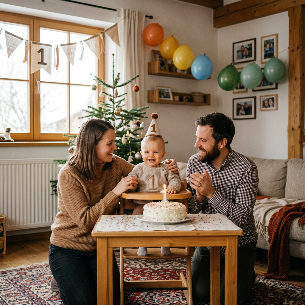 Erster Geburtstag Baby Party Planung mit Familie