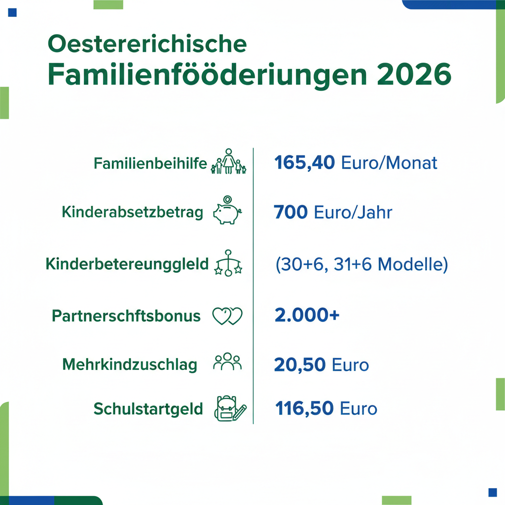 Förderungen Cheatsheet Österreich Familien