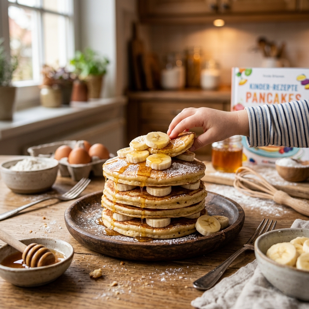 Selbstgemachte Pancakes mit Banane