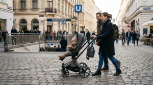 Kinderwagen-Kaufberatung – Papa testet den Kinderwagen