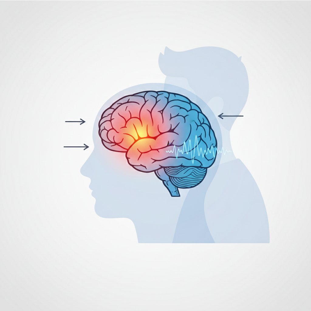 Illustration der Gehirnentwicklung bei Teenagern – emotionale Zentren überaktiv, präfrontaler Cortex noch unreif