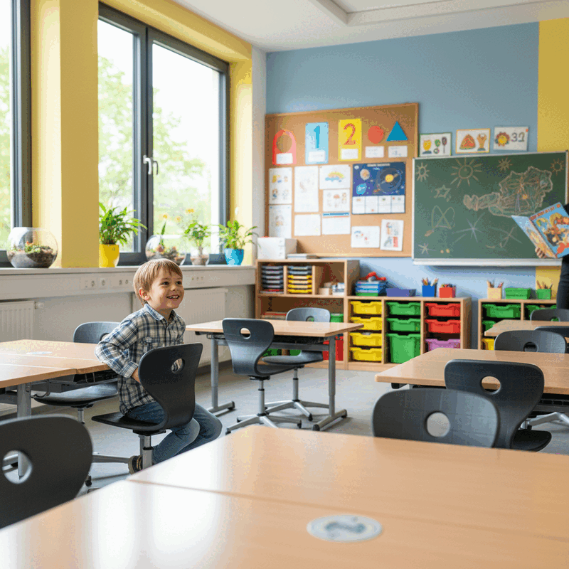 Kind im Unterricht in der österreichischen Volksschule