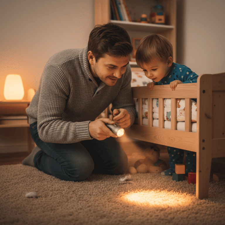 Kinderängste verstehen und begleiten – Vater tröstet sein Kind bei Nachtangst