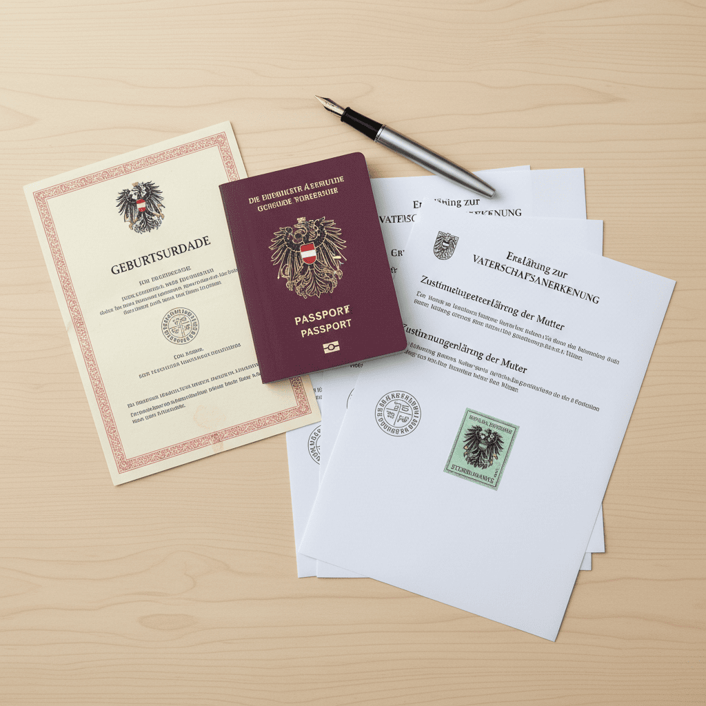 Benötigte Dokumente für Vaterschaftsanerkennung — Ausweis, Geburtsurkunde, Formulare