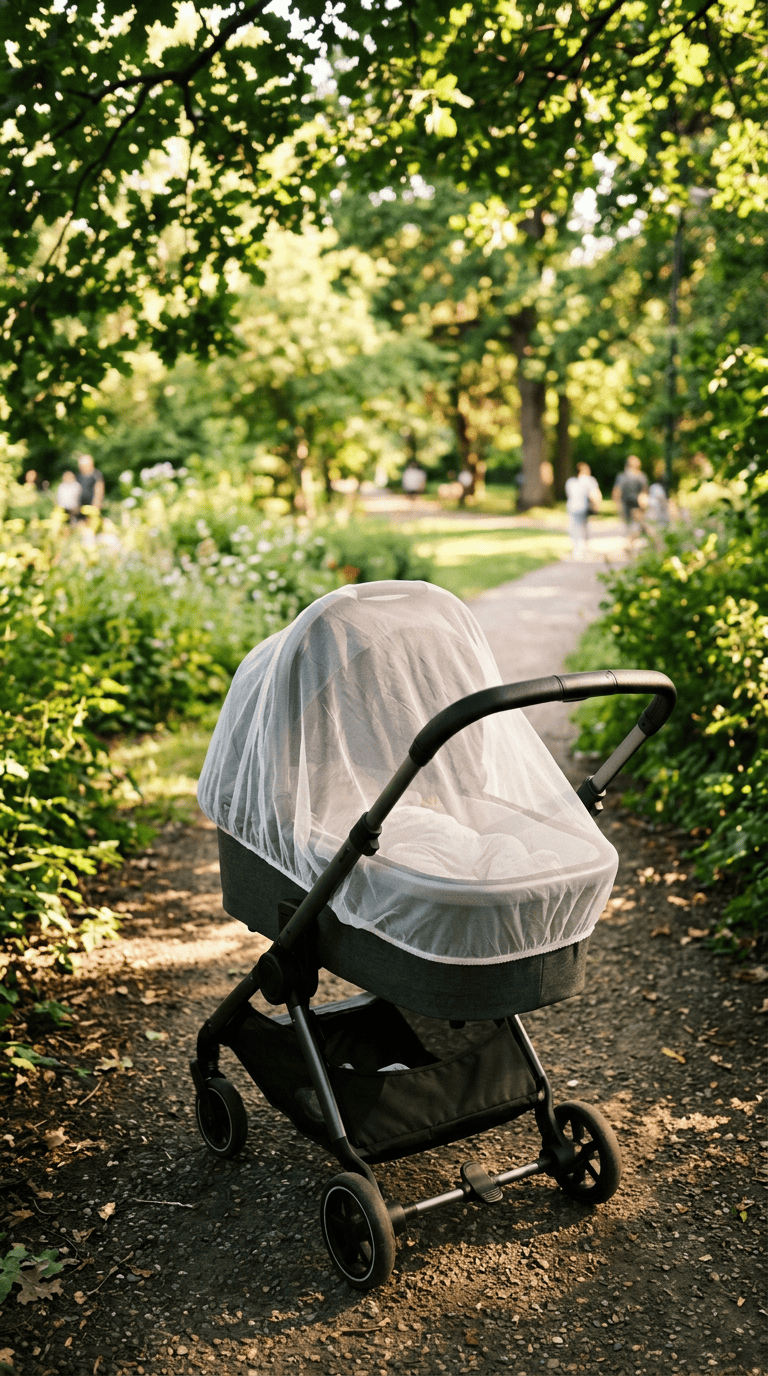 Baby-Kinderwagen mit Mückennetz - Insektenschutz für Babys
