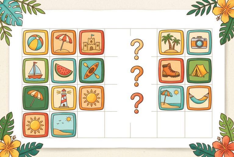Kalender-Illustration zeigt 9 bunte Ferienblöcke neben 5 Urlaubsblöcken mit einer Lücke und Fragezeichen dazwischen