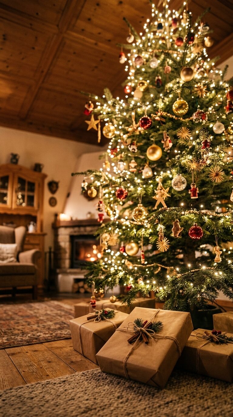 Weihnachtsbaum aus Baby-Perspektive — Heiligabend mit Baby